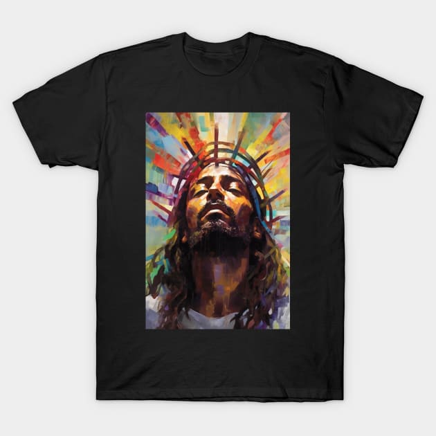 African American Jesus Christ Praying T-Shirt by AI Art Originals